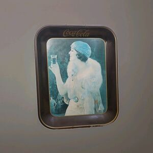 Coca-Cola "Flapper Girl" 1925 Advertising Tray 13x 10 FADED Decor 1973 Reprint